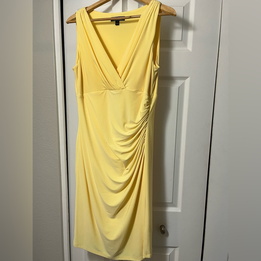 Ralph Lauren, sleeveless surplice waist, ruched dress